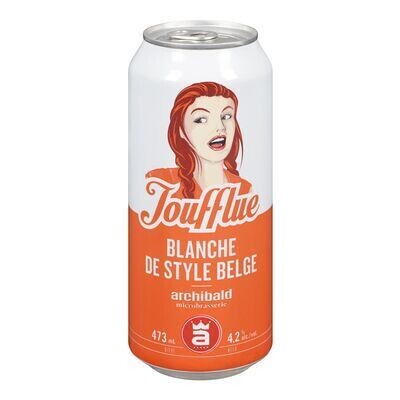 ARCHIBALD Bière La Joufflue® blanche supérieur de type belge 473 ML - CANETTE 4.2%ALC