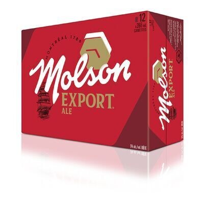 MOLSON Bière de type Ale, Export 12X355 ML - CANETTES