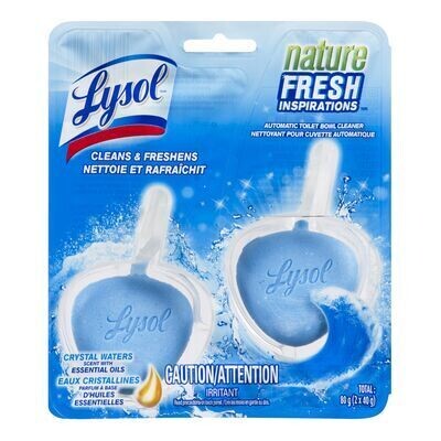 LYSOL Nettoyant pour cuvette automatique au parfum de chute d&#39;eau printanière 2X40 G