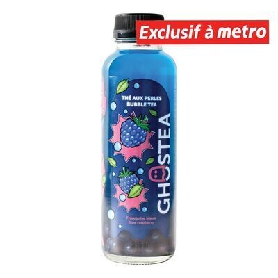 GHOSTEA Thé aux perles à saveur de framboise bleue 355 ML