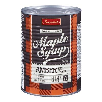 IRRESISTIBLES Sirop d&#39;érable ambré 540 mL