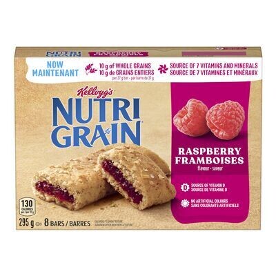 KELLOGG&#39;S Barres de céréales aux framboises. Nutrigrain 295 g