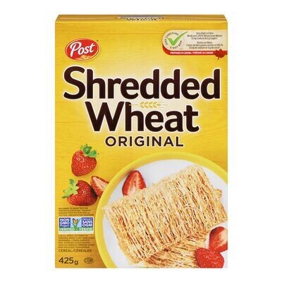 POST Céréales de blé de grains entiers naturel, Shredded Wheat 425 g