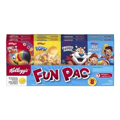 KELLOGG&#39;S Sachets Fun Pac de céréales 8x210 g