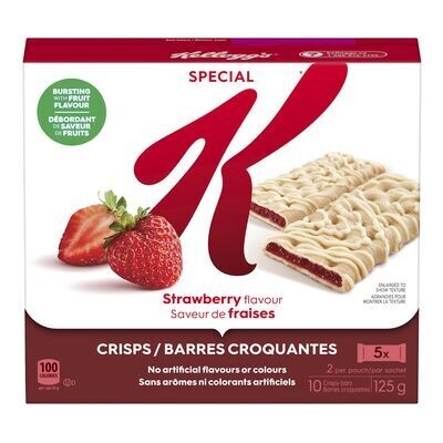 KELLOGG&#39;S Barres croquantes aux fruits à saveur de fraises. Special K 10 barres.125 g