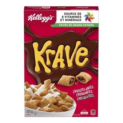 KELLOGG&#39;S KRAVE CÉRÉALES À SAVEUR DE CHOCOLAT 300 GR