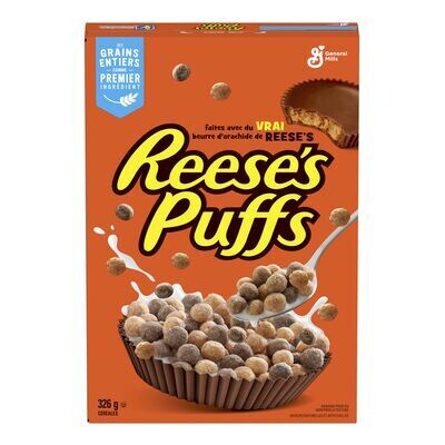 GENERAL MILLS Céréales chocolatées au beurre d&#39;arachide, Reese&#39;s Puffs 326 g