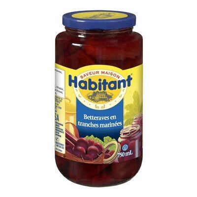 HABITANT Betteraves en tranches marinées, Saveur Maison 750 mL