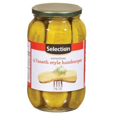 SELECTION Cornichons à l&#39;aneth style hamburger 1 L