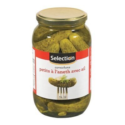 SELECTION Petits cornichons à l&#39;aneth avec ail 1 L