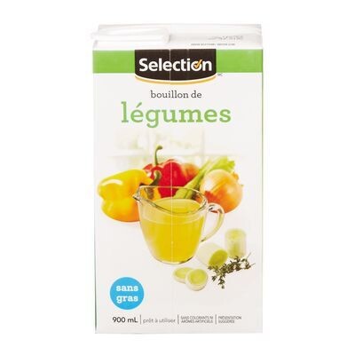 SELECTION Bouillon de légumes sans gras prêt à utiliser 900 mL
