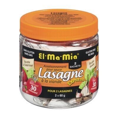 EL-MA-MIA Assaisonnement pour sauces à la viande de lasagne, Express 120 g