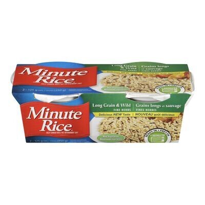 MINUTE RICE Riz à grains longs et sauvages aux fines herbes prêt à servir 2x125 g
