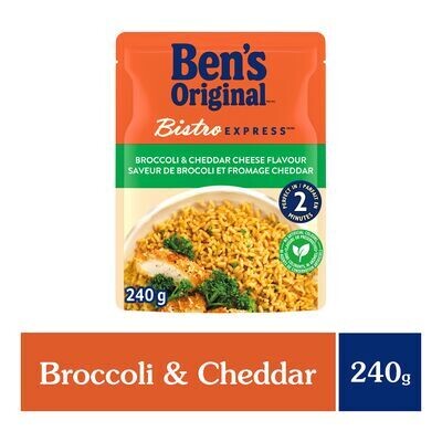 BEN&#39;S ORIGINAL Riz à saveur de brocoli et cheddar, Bistro Express 240 g