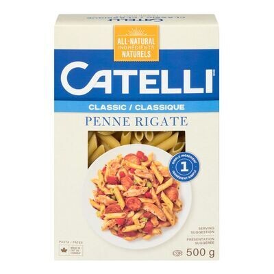 CATELLI Pâtes penne rigate, Classique 500 g