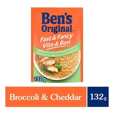 BEN&#39;S ORIGINAL Riz à saveur de brocoli et cheddar, Vite &amp; Bon 132 g