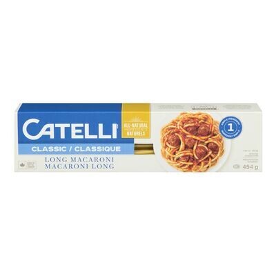 CATELLI Pâtes macaroni longues, Classique 454 g