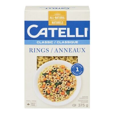 CATELLI Pâtes à soupe en anneaux, Classique 375 g