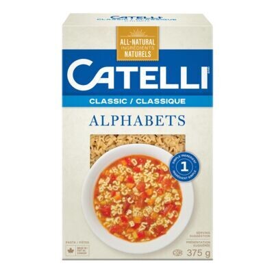 CATELLI Pâtes alphabet, Classique 375 g