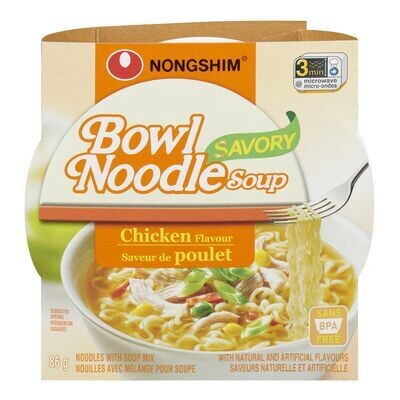 NONG SHIM Nouilles avec mélange pour soupe au poulet, Bowl Noodle Soup 86 g