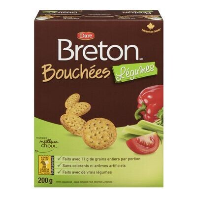 DARE Craquelins en bouchées aux légumes, Breton 200 g