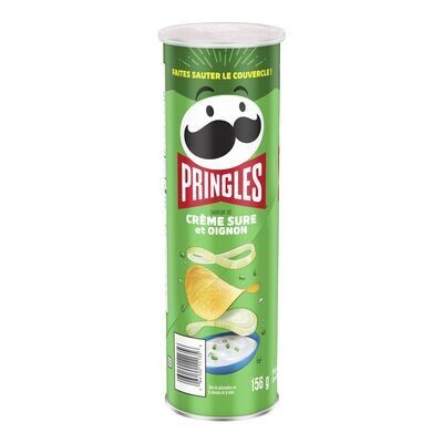 PRINGLES Croustilles à saveur de crème sure et oignon 156 g