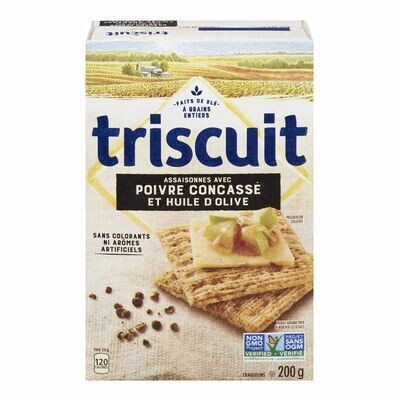 TRISCUIT Craquelins assaisonnés au poivre concassé et à l&#39;huile d&#39;olive 200 g