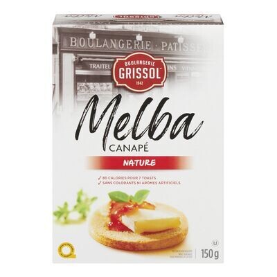 GRISSOL Craquelins ronds natures, Melba Canapé 150 g