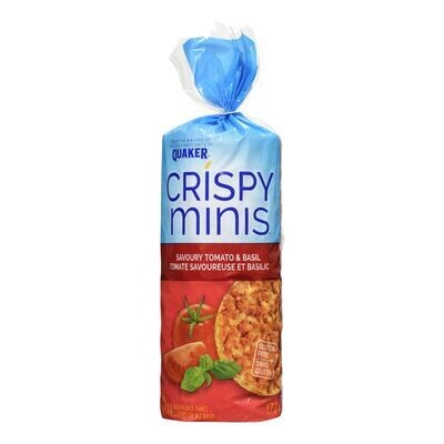 QUAKER Galettes de riz brun aux tomates et basilic, Crispy Minis 173 g