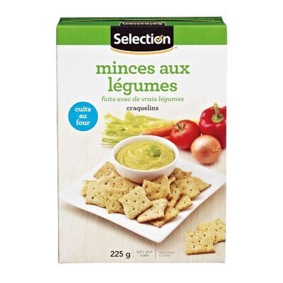 SELECTION Craquelins minces aux légumes 225 g