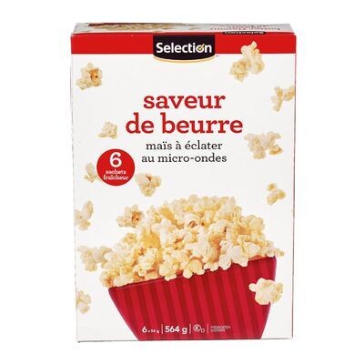 SELECTION Maïs soufflé à saveur de beurre 564 g