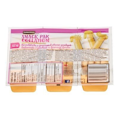 SELECTION Collations de bâtonnets et fromage fondu 87 g
