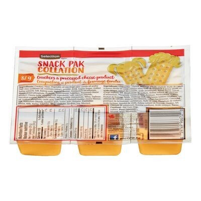 SELECTION Collations de craquelins et fromage fondu 87 g