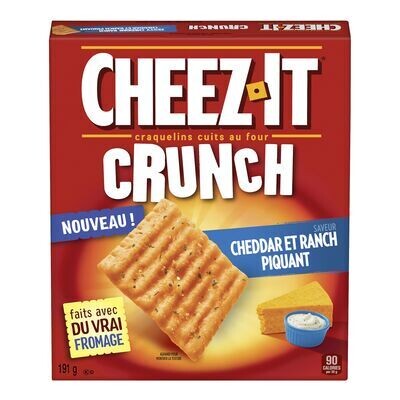 CHEEZ-IT Craquelins à saveur de cheddar et ranch piquant 191 g