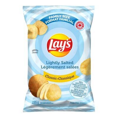 LAY&#39;S Croustilles saveur classique légèrement salées, Format familial 235 g