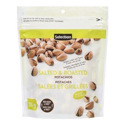 SELECTION Pistaches salées et grillées en écales 225 g
