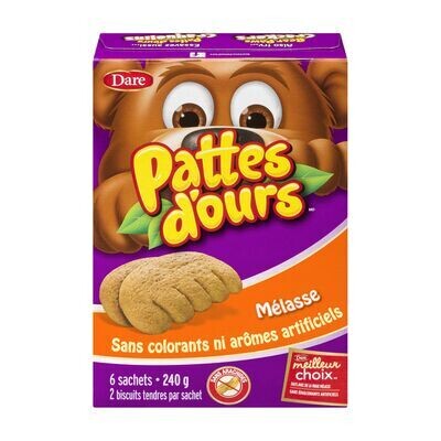 DARE Biscuits tendres à la mélasse, Pattes d&#39;ours 240 g