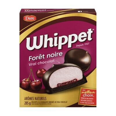 DARE Biscuits à la guimauve enrobés de chocolat Forêt noire, Whippet 285 g