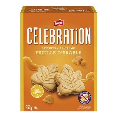 LECLERC Biscuits à la crème feuille d&#39;érable, Célébration 350 g