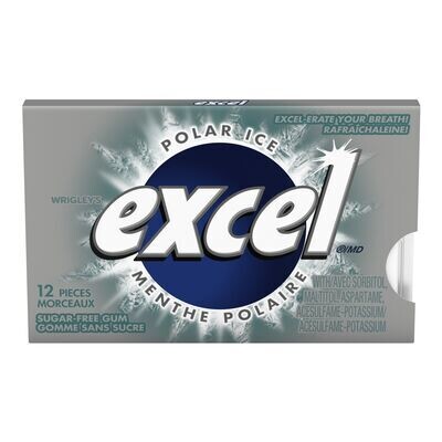 WRIGLEY&#39;S Gomme sans sucre à saveur de menthe polaire, Excel 1 un