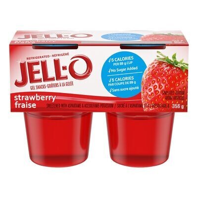 JELL-O Goûters à la gelée à saveur de fraises 4x89 g