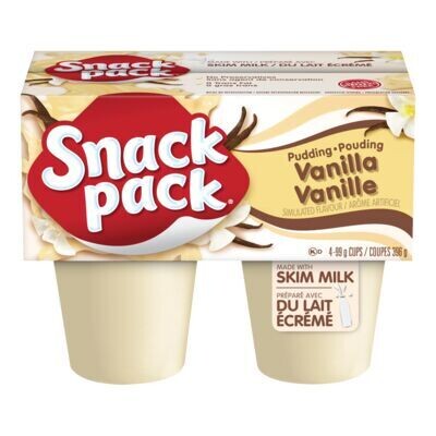 SNACK PACK Coupes de pouding à la vanille 4x99 g