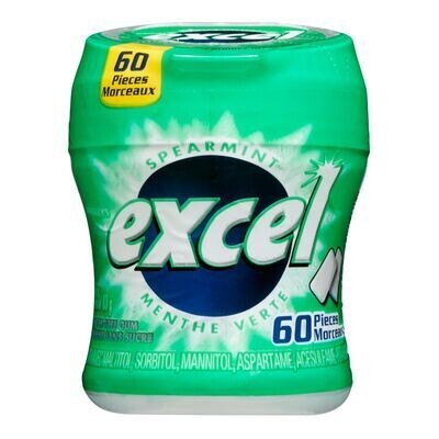 WRIGLEY&#39;S Bouteille de gommes à saveur de menthe verte, Excel 60 un