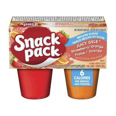 SNACK PACK Goûter à la gelée faible en sucre à saveur de fraise et orange 4x99 g