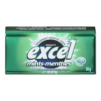 WRIGLEY&#39;S Menthes sans sucre à saveur menthe verte, Excel 34 g