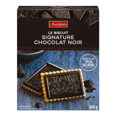 IRRESISTIBLES Biscuits tout beurre recouverts de chocolat noir, Signature 240 g