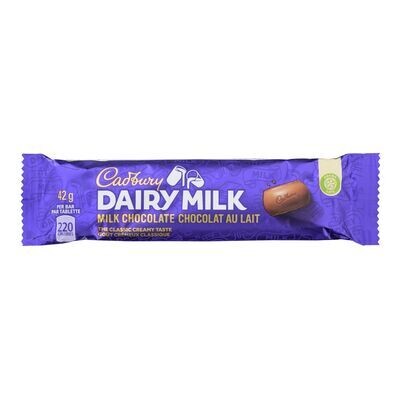 CADBURY Barre de chocolat au lait. Dairy Milk 42 g