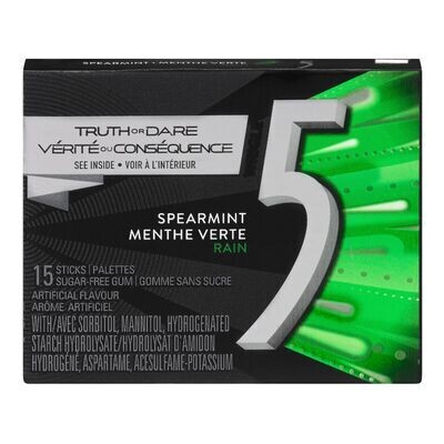 WRIGLEY&#39;S Gomme sans sucre Rain à saveur de Menthe verte enivrante™, 5 1 un
