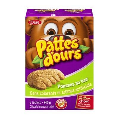 DARE Biscuit tendres aux pommes au four, Pattes d&#39;ours 240 g