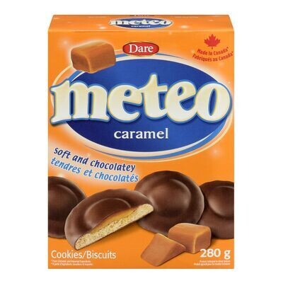 DARE Biscuits tendres à saveur de caramel et chocolat, Meteo 280 g